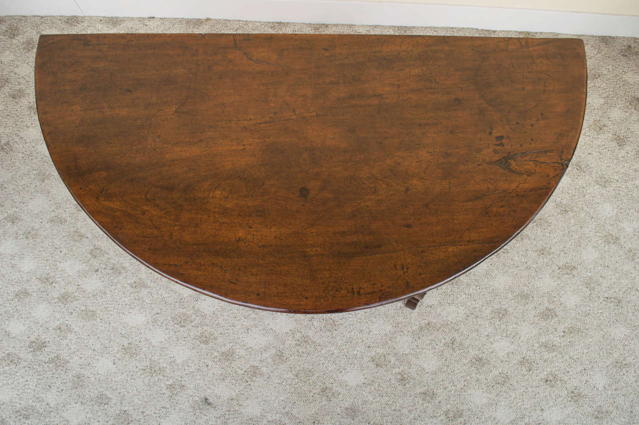 18th Century Italian Walnut Demilune Console Table - STORE CLOSING MAY 31ST For Sale 3